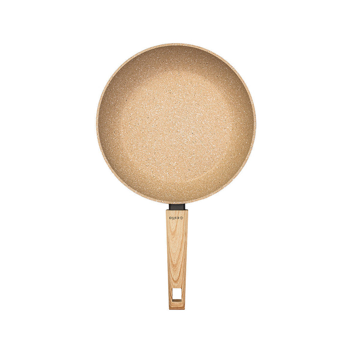 Τηγάνι Αντικολλητικό Αλουμινίου Μπεζ Με Τριπλή Κεραμική Επίστρωση & Εργονομική Λαβή Estia 26cm