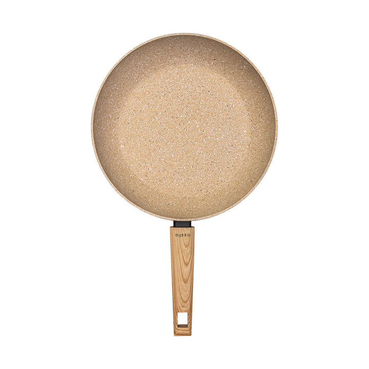 Τηγάνι Αντικολλητικό Αλουμινίου Μπεζ Με Τριπλή Κεραμική Επίστρωση & Εργονομική Λαβή Estia 30cm