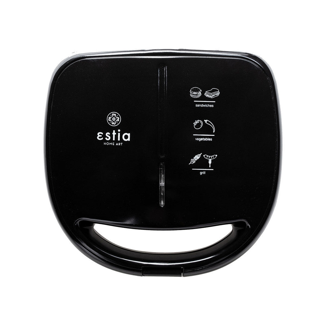 Τοστιέρα Black & Inox 2 Θέσεων 850W Με Αποσπώμενες Αντικολλητικές Πλάκες Estia
