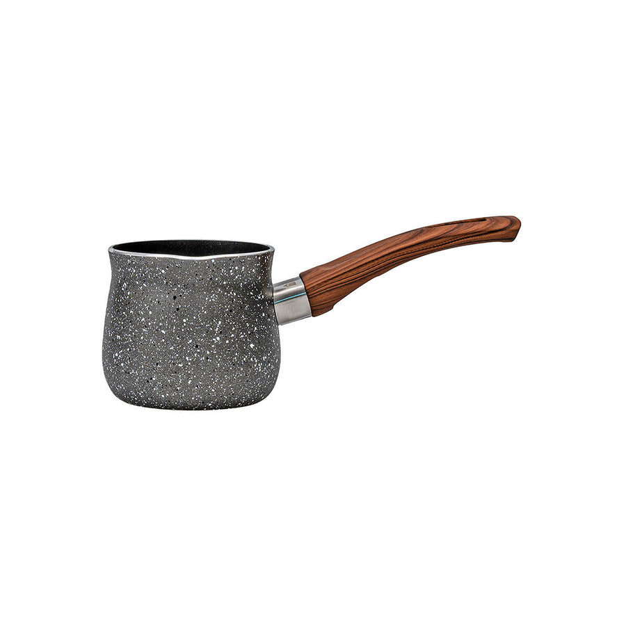 Μπρίκι Αντικολλητικό Αλουμινίου Ανθρακί Με Ξύλινη Αντιθερμική Λαβή Estia 300ml