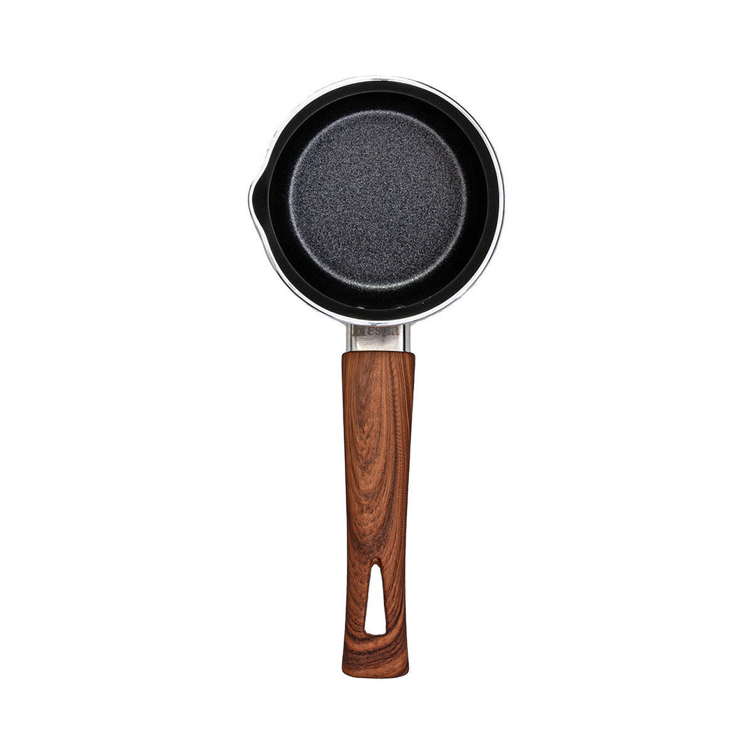 Μπρίκι Αντικολλητικό Αλουμινίου Ανθρακί Με Ξύλινη Αντιθερμική Λαβή Estia 600ml