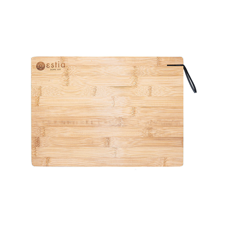 Ξύλο Κοπής Με Λουράκι Κρέμασης Bamboo Essentials Estia 33x24cm