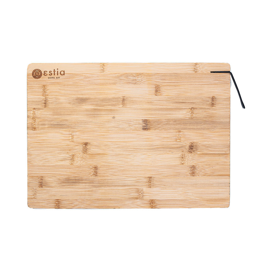 Ξύλο Κοπής Με Λουράκι Κρέμασης Bamboo Essentials Estia 39x28cm