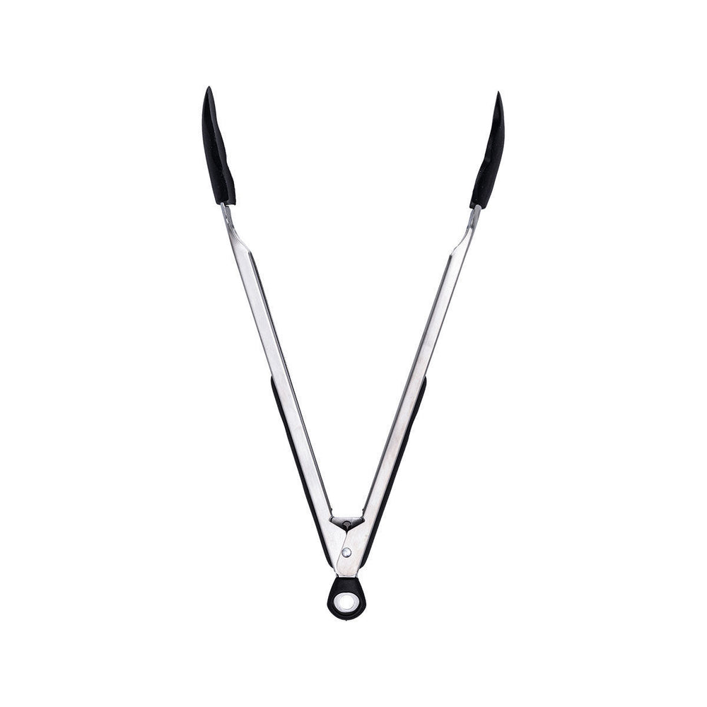 Τσιμπίδα Κουζίνας Ανοξείδωτη Με Λαβή Σιλικόνης Μαύρη 35cm Estia