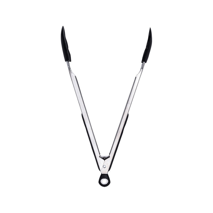 Τσιμπίδα Κουζίνας Ανοξείδωτη Με Λαβή Σιλικόνης Μαύρη 35cm Estia