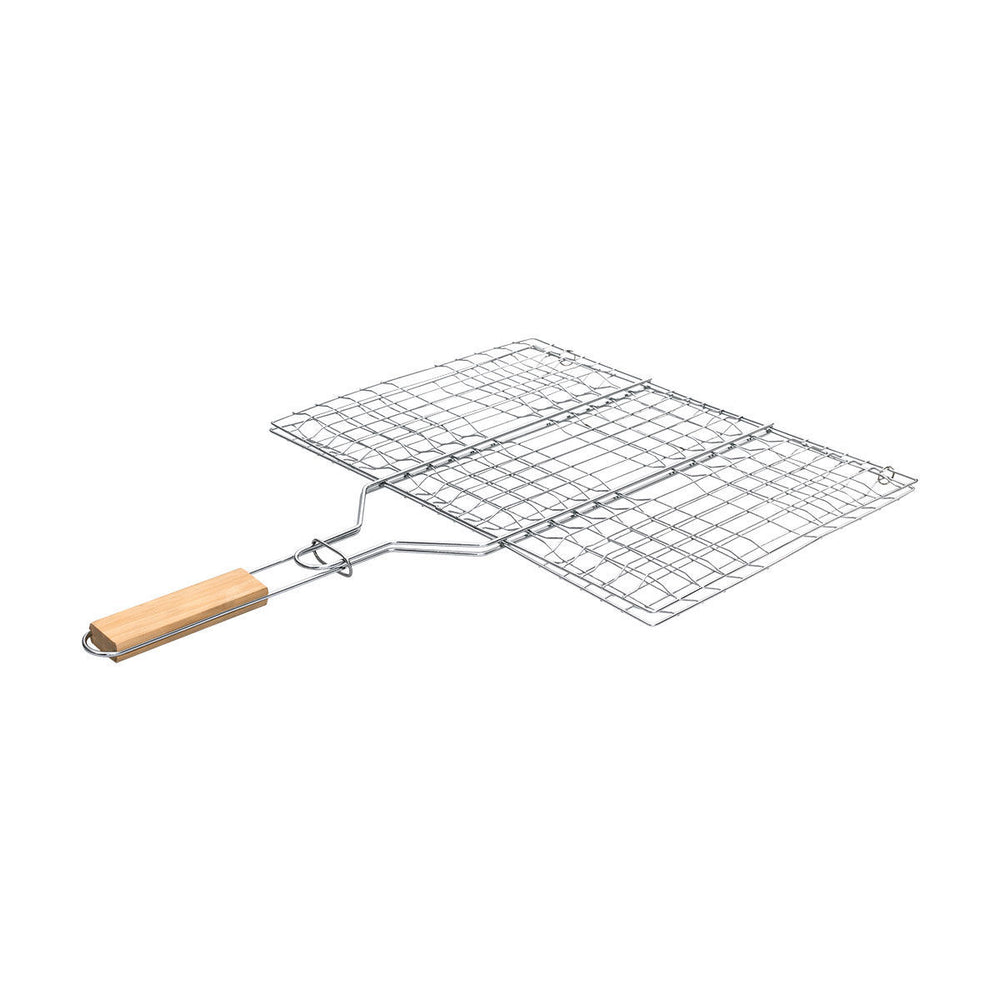 Σχάρα Ψησίματος Barbecue Μεταλλική 60X40cm Με Ξύλινη Λαβή Estia