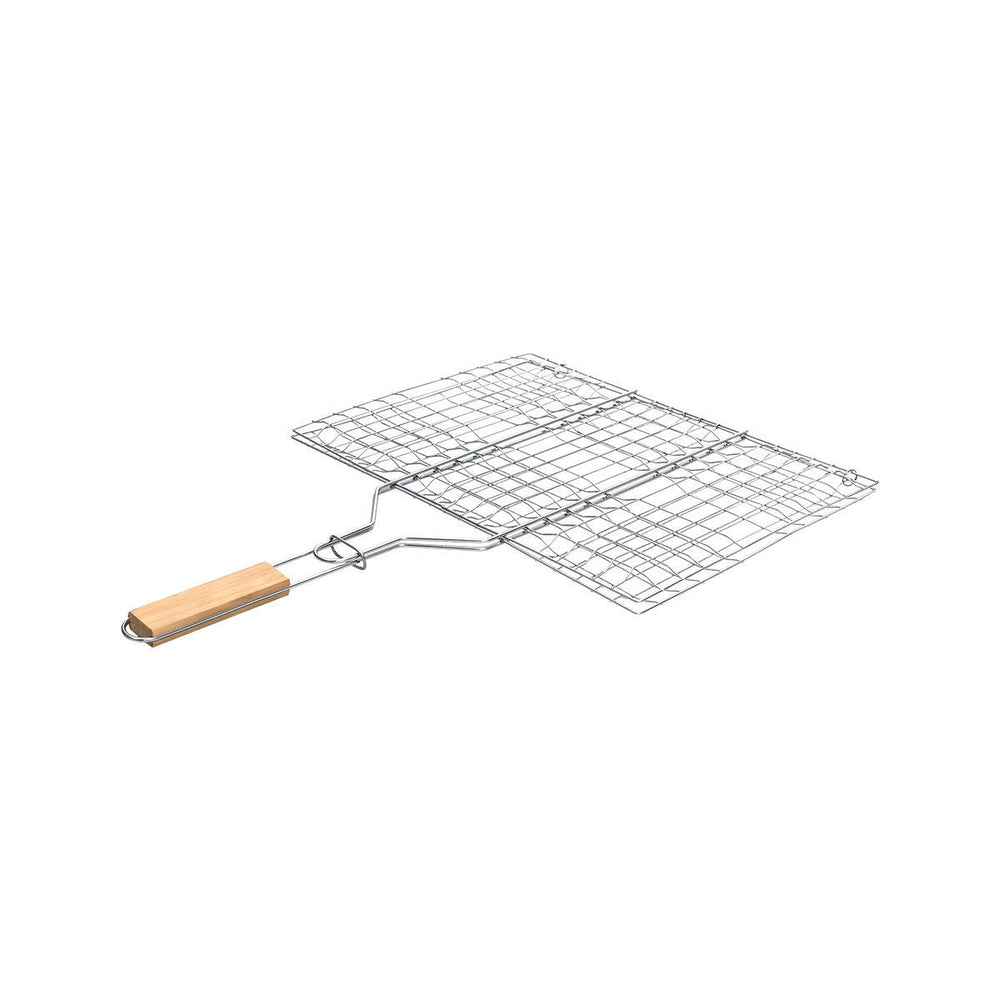 Σχάρα Ψησίματος Barbeque Μεταλλική 49X30cm Με Ξύλινη Λαβή Estia