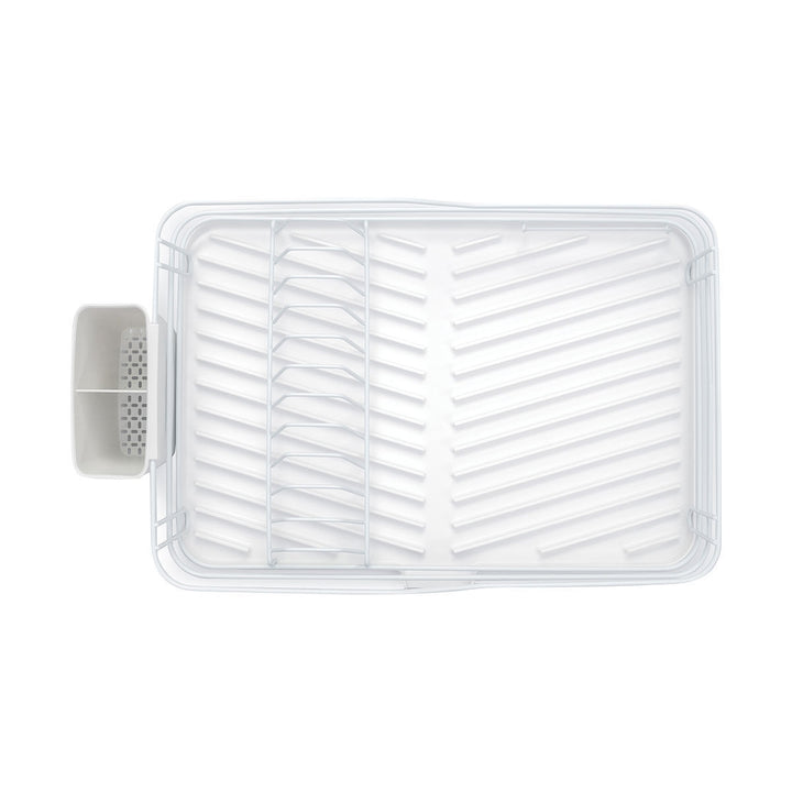 Πιατοθήκη Μεταλλική Λευκή Με Αντιολισθητική Βάση & Διπλή Θήκη Για Μαχαιροπίρουνα Estia 43,1Χ31Χ10,2cm