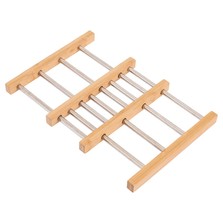 Βάση Μαγειρικού Σκεύους Πτυσσόμενη Με Ανοξείδωτο Ατσάλι Bamboo Essentials Estia