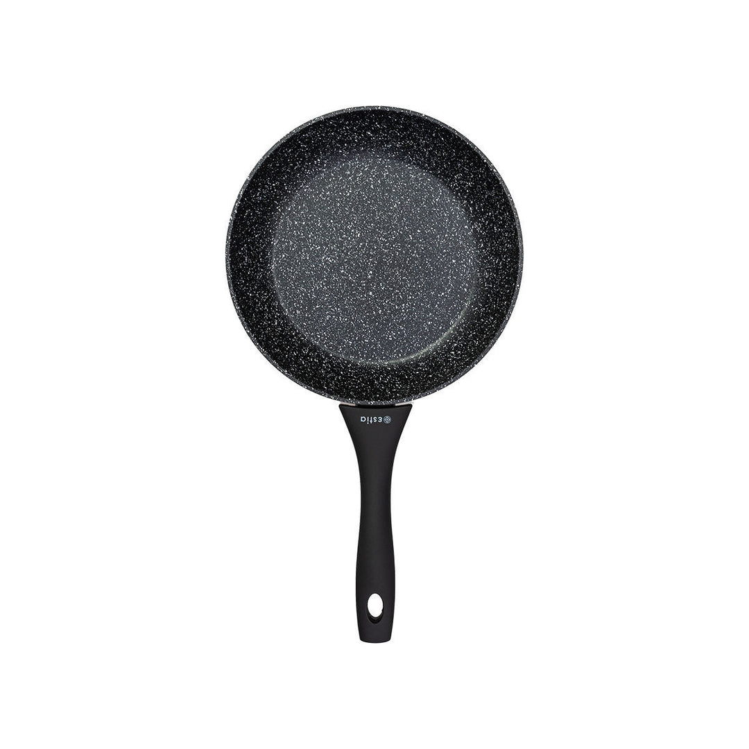Τηγάνι Αντικολλητικό Αλουμινίου Μαύρο Με Τριπλή Αντικολλητική Επίστρωση & Εργονομική Λαβή Estia 24cm