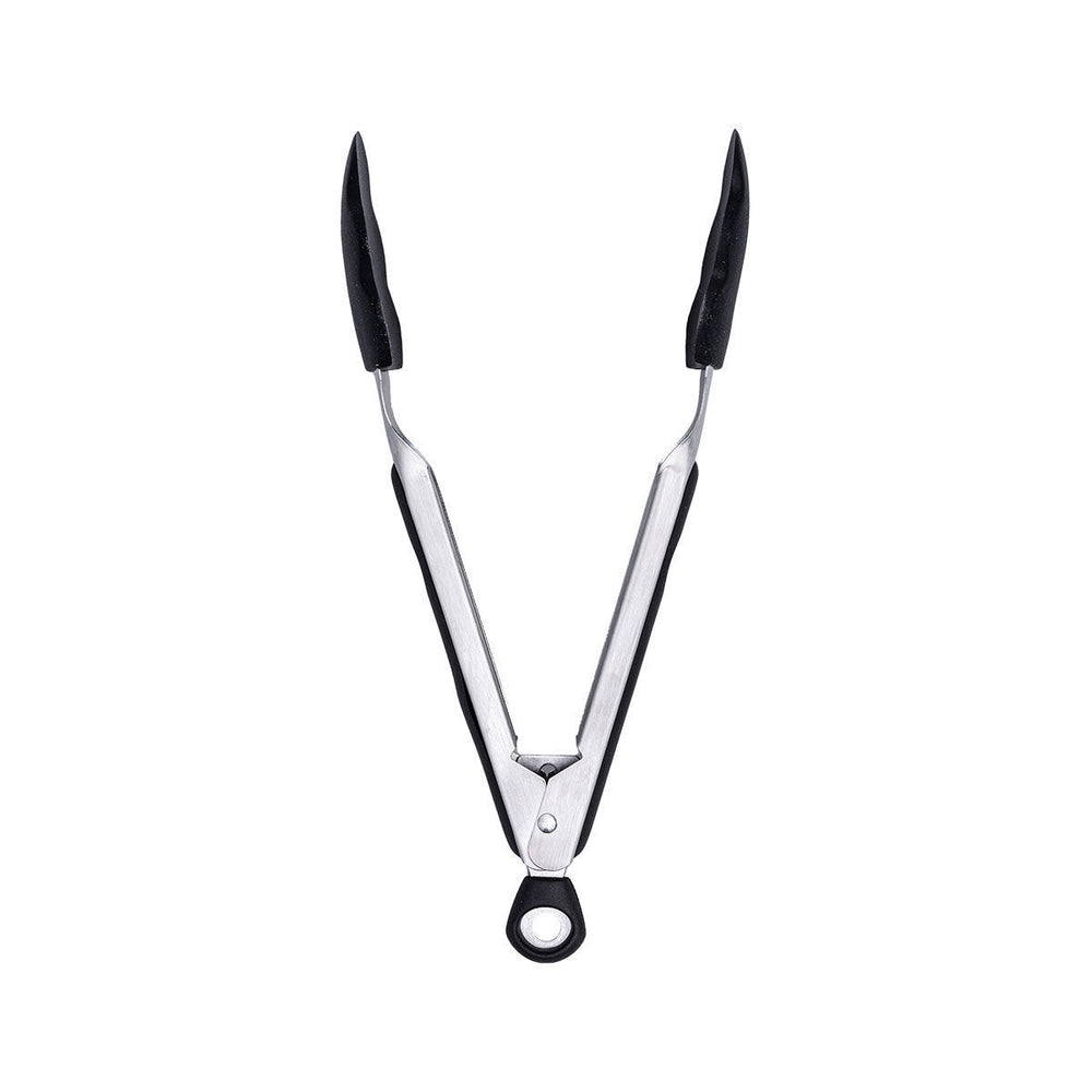 Τσιμπίδα κουζίνας Ανοξείδωτη Με Λαβή Σιλικόνης Μαύρη 27cm Estia