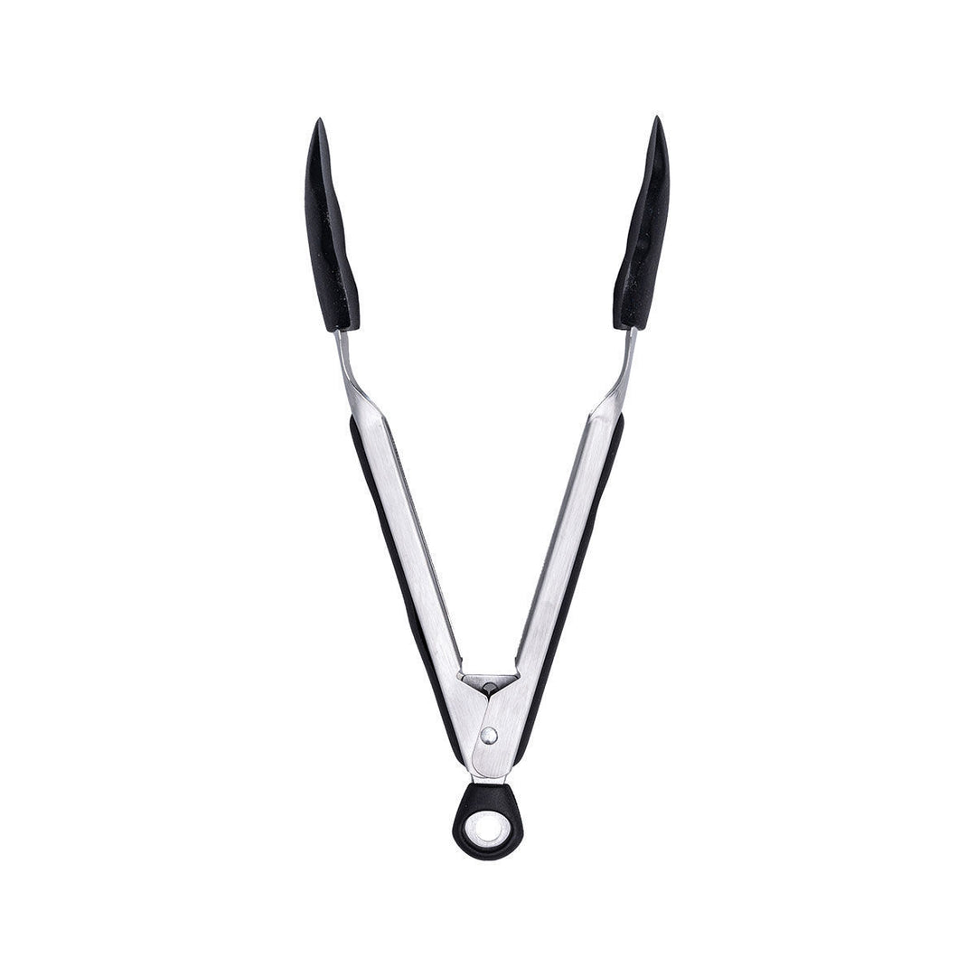 Τσιμπίδα κουζίνας Ανοξείδωτη Με Λαβή Σιλικόνης Μαύρη 27cm Estia