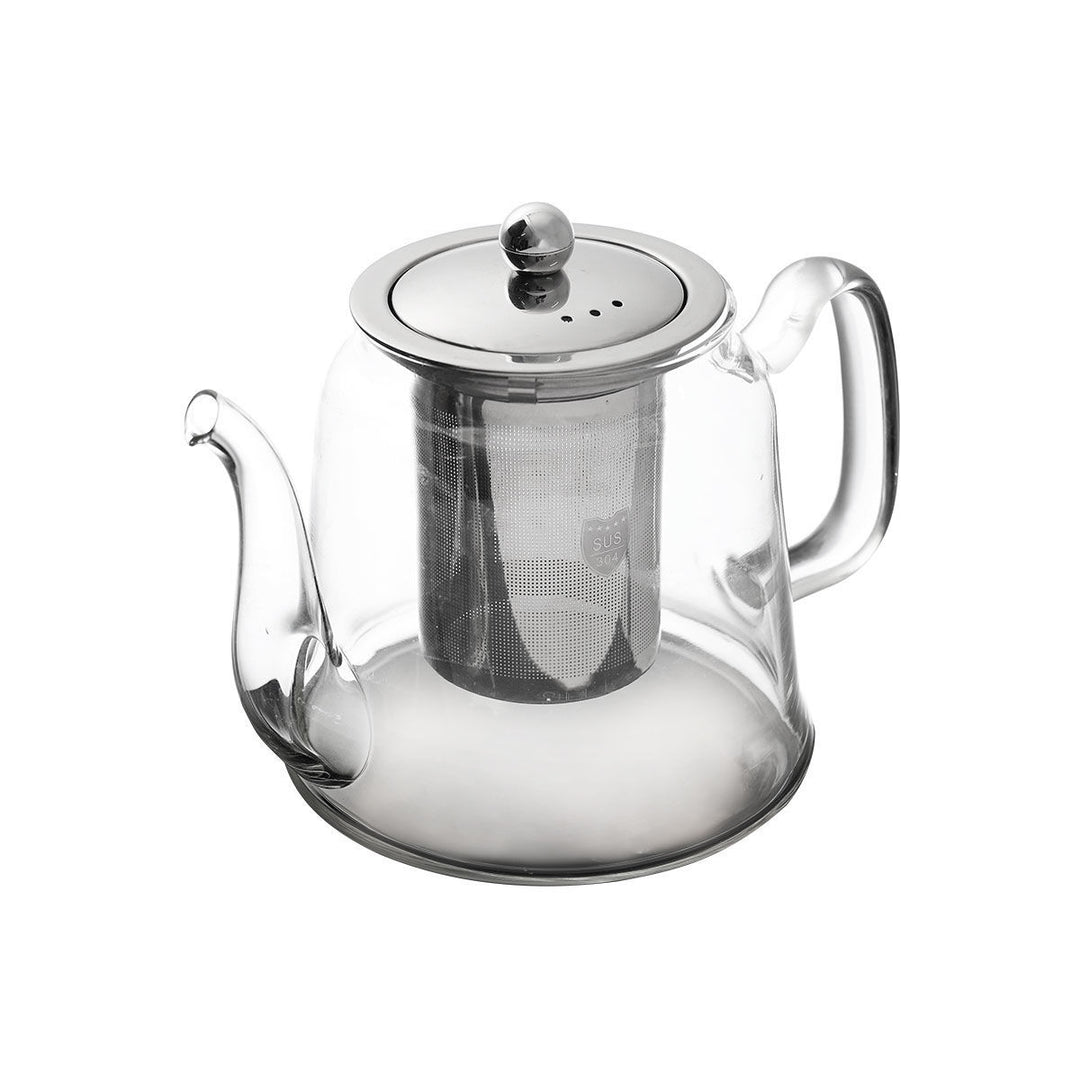 Τσαγιέρα Estia 1000ml από ψηλά, με μεταλλικό καπάκι και φίλτρο, σε ουδέτερο φόντο.