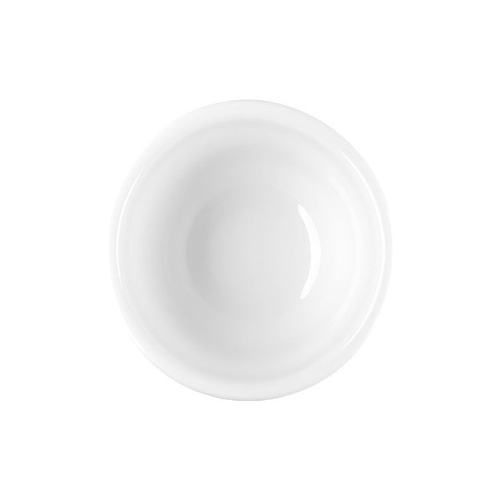 Μπολ για ντιπ Estia σε λευκή απόχρωση, προβολή από επάνω που αποτυπώνει το εσωτερικό του και την απλότητα του σχεδιασμού.