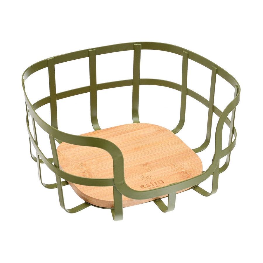 Φρουτιέρα Μεταλλική Λαδί 24x24 Bamboo Essentials Estia