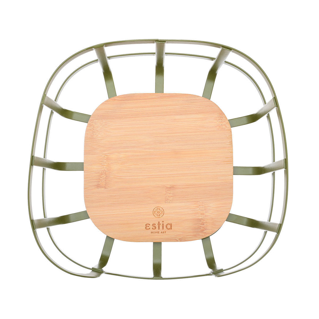 Φρουτιέρα Μεταλλική Λαδί 24x24 Bamboo Essentials Estia