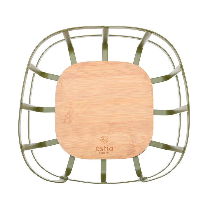 Φρουτιέρα Μεταλλική Λαδί 24x24 Bamboo Essentials Estia