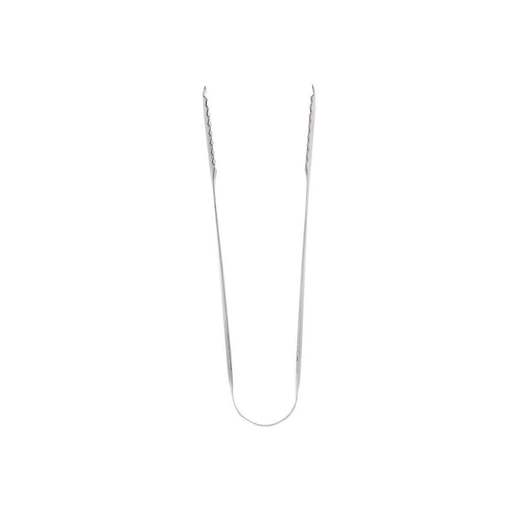 Μεταλλική λαβίδα πάγου σε όρθια θέση με λεπτό σώμα και εργονομικό σχήμα.