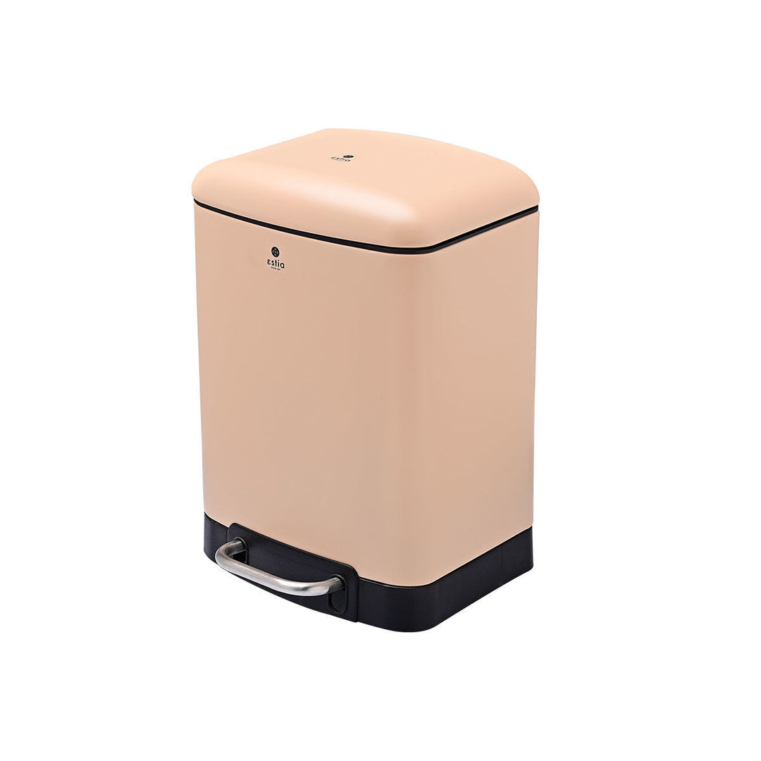 Καλάθι Μπάνιου Ορθογώνιο Ματ Μπεζ Μεταλλικό 6lt Estia