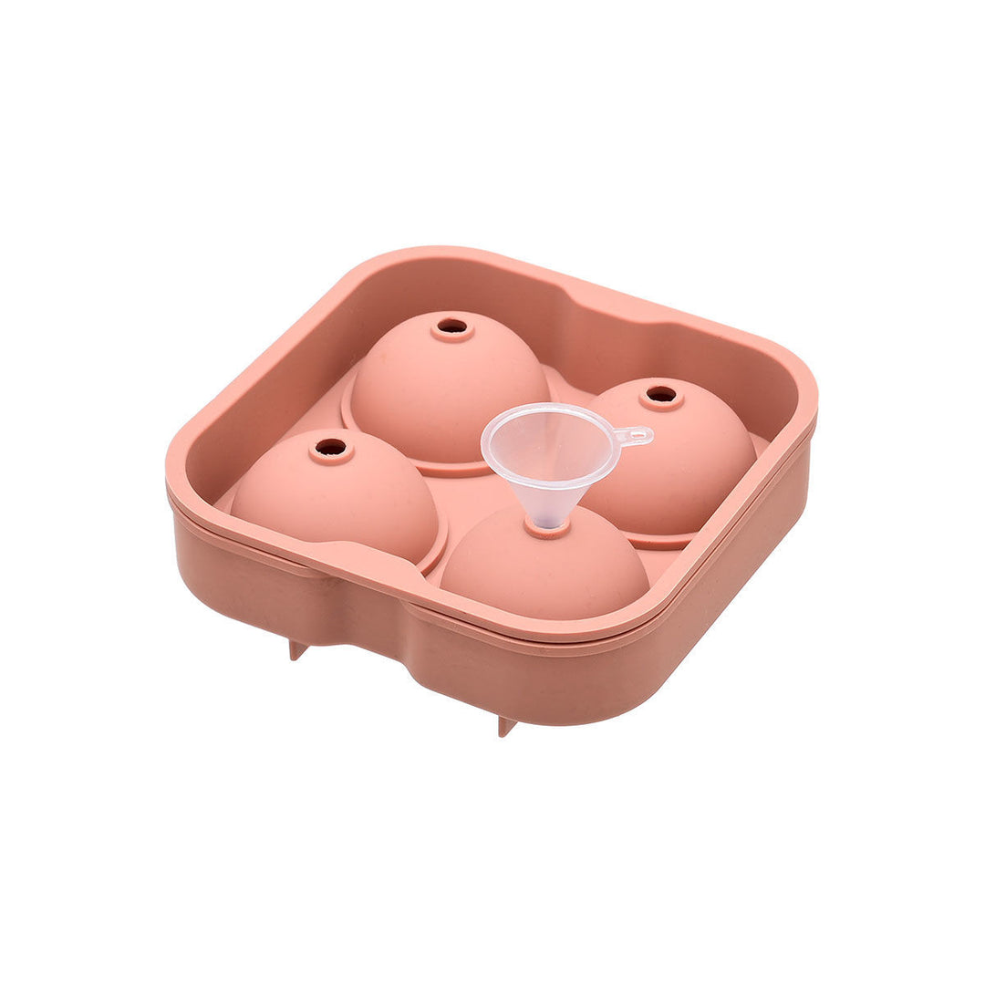 Παγοθήκη Σιλικόνης Πορτοκαλί 4 Θέσεων Με Σφαιρικό Σχήμα Estia