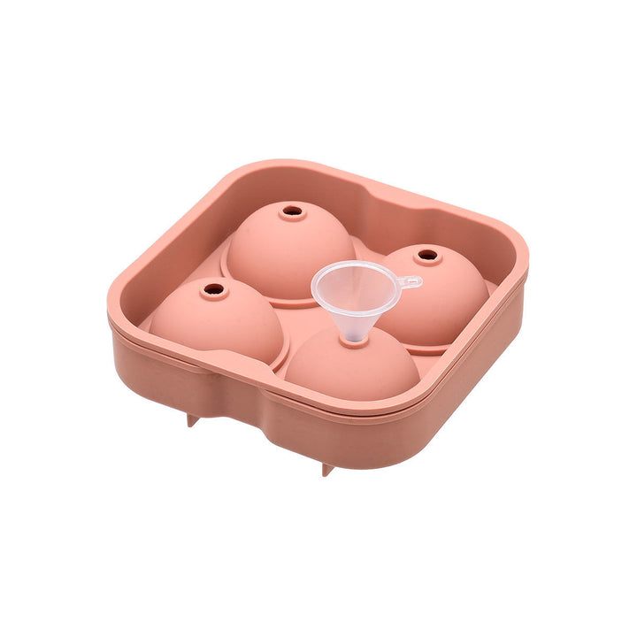 Παγοθήκη Σιλικόνης Πορτοκαλί 4 Θέσεων Με Σφαιρικό Σχήμα Estia