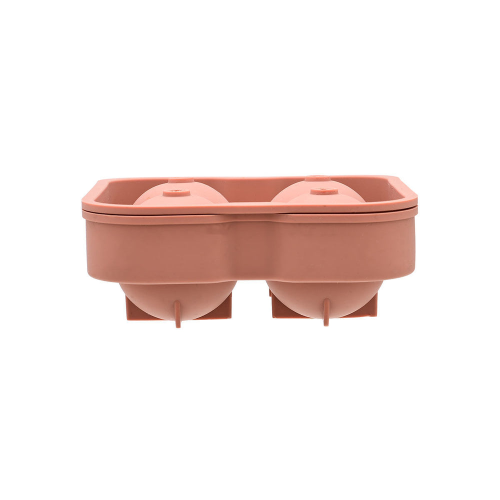 Παγοθήκη Σιλικόνης Πορτοκαλί 4 Θέσεων Με Σφαιρικό Σχήμα Estia