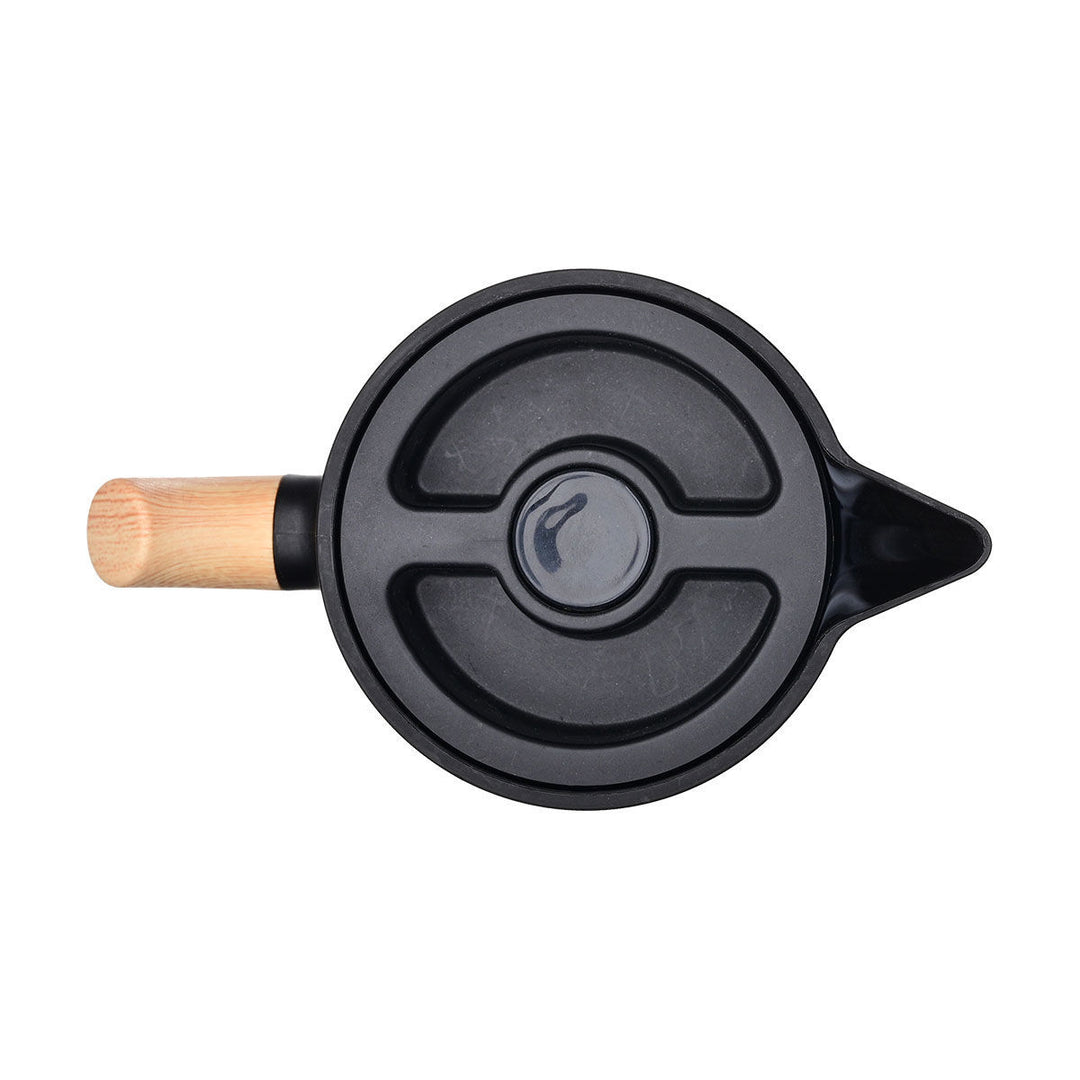 Κανάτα Θερμός Με Ξύλινη Λαβή Estia 1lt Μαύρη