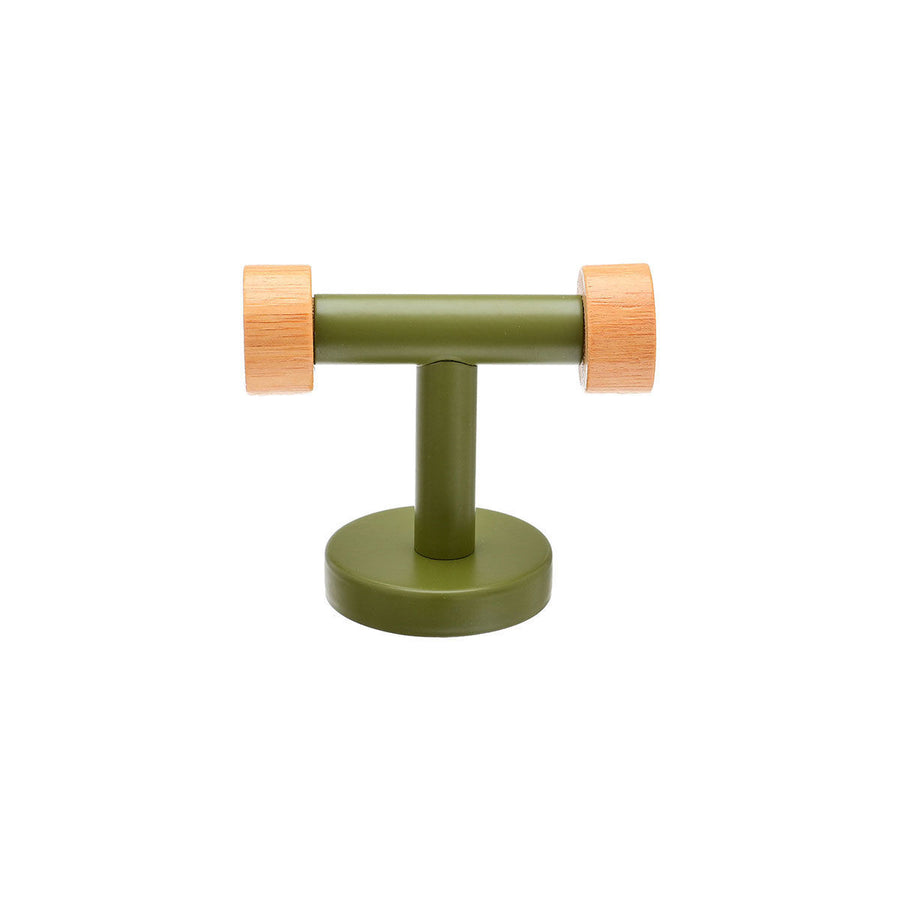 Κρεμάστρα Επιτοίχια Διπλή Μεταλλική Λαδί Olive Series Estia