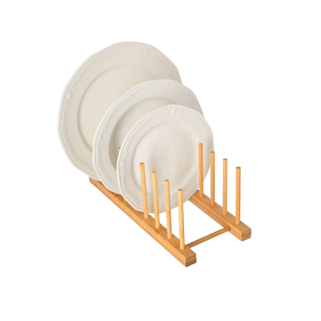 Πιατοθήκη Ντουλαπιού Bamboo Σε Χρώμα Ξύλου Estia 34X14,1X12,2cm