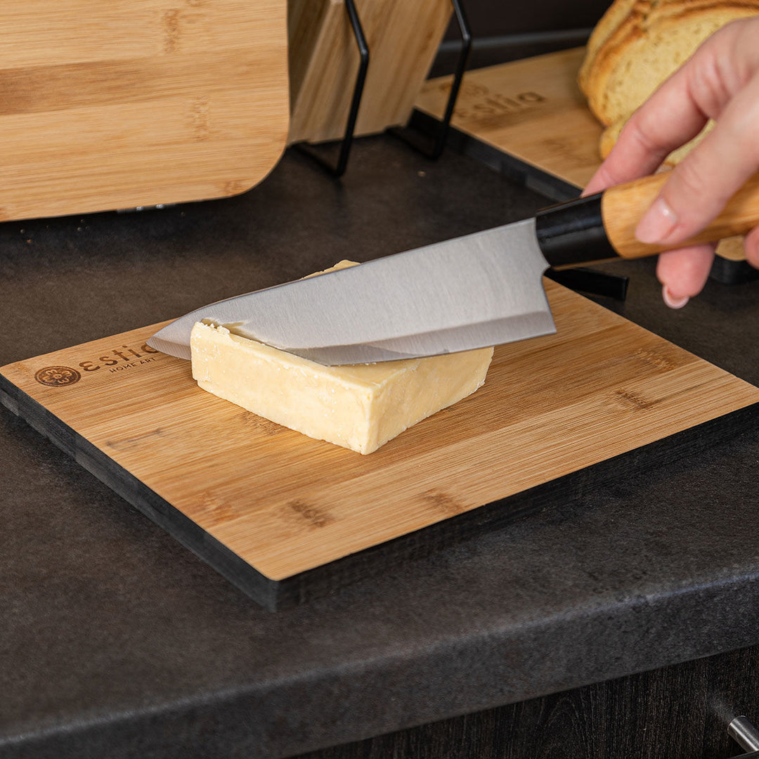 Ξύλο Κοπής Με Λουράκι Κρέμασης Bamboo Essentials Estia 27x20cm