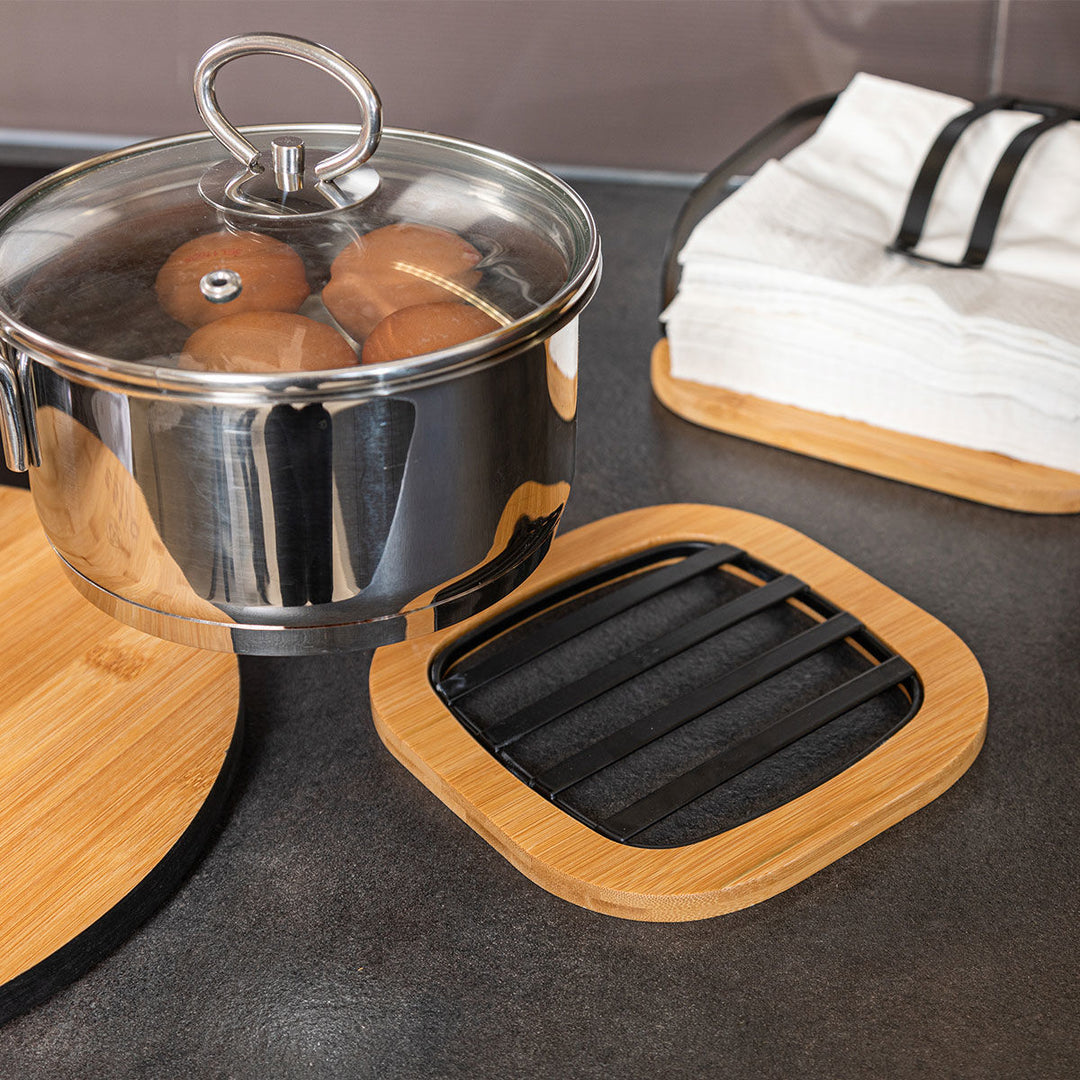 Βάση Μαγειρικού Σκεύους Με Μέταλλο Μαύρη Bamboo Essentials Estia