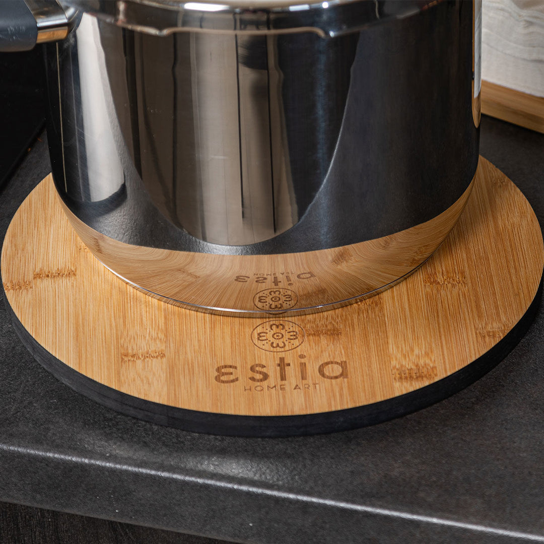 Ξύλο Κοπής Στρογγυλό Bamboo Essentials Estia 28cm