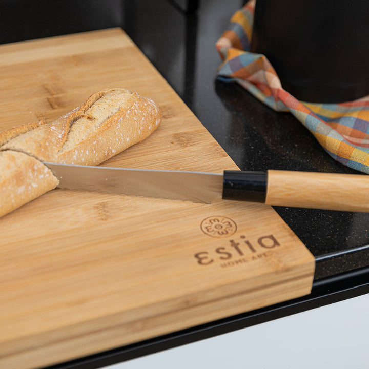 Ξύλο Κοπής Γωνιακή Bamboo Essentials Estia 48x38cm