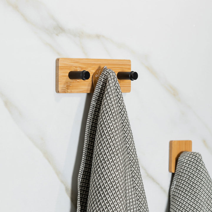 Κρεμάστρα Επιτοίχια 3 Θέσεων Ξύλινη Bamboo Essentials Estia