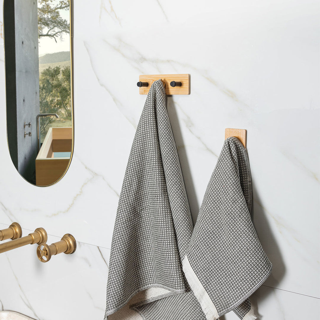 Κρεμάστρα Επιτοίχια 3 Θέσεων Ξύλινη Bamboo Essentials Estia