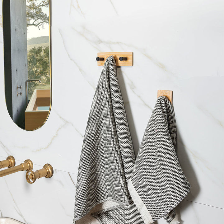 Κρεμάστρα Επιτοίχια 3 Θέσεων Ξύλινη Bamboo Essentials Estia