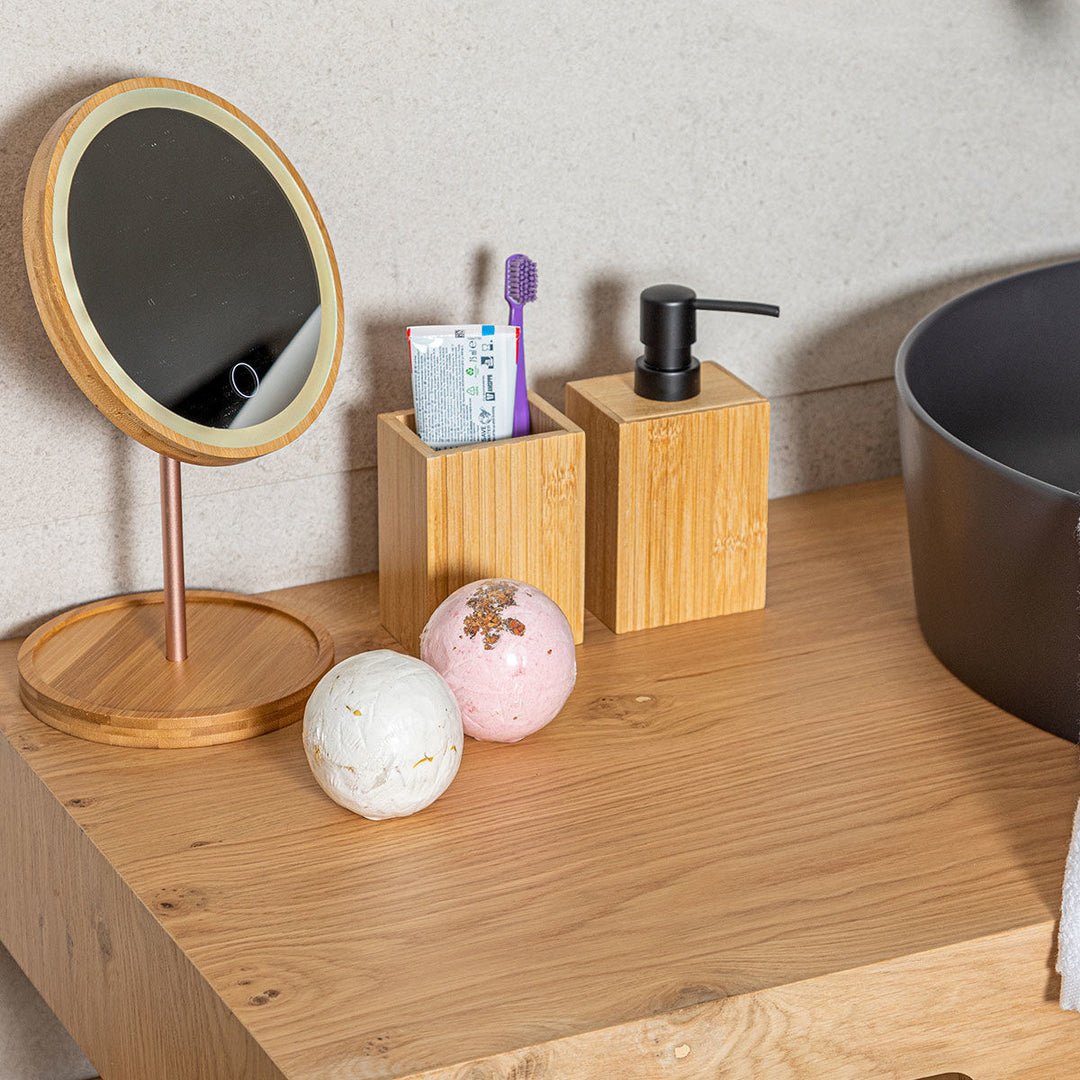 Estia Δοχείο Κρεμοσάπουνου Ξύλινο Bamboo Essentials