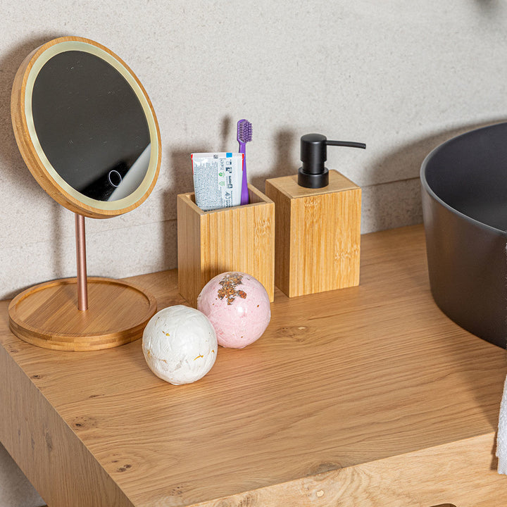 Estia Δοχείο Κρεμοσάπουνου Ξύλινο Bamboo Essentials