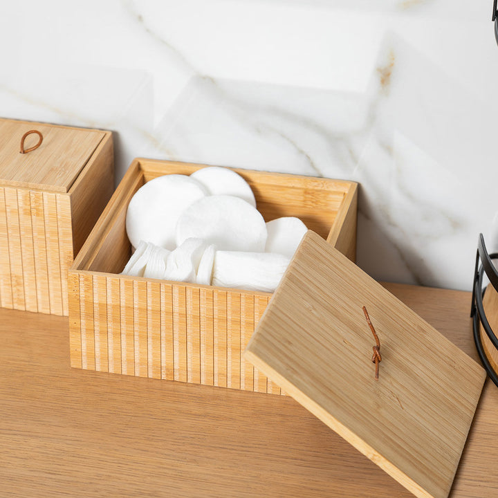 Κουτί Bamboo Αποθήκευσης & Οργάνωσης Estia 15x15x7cm