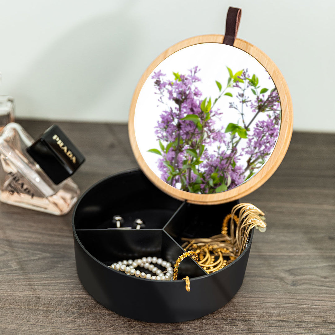 Κουτί Αποθήκευσης & Οργάνωσης Bamboo Με Καθρέφτη Estia