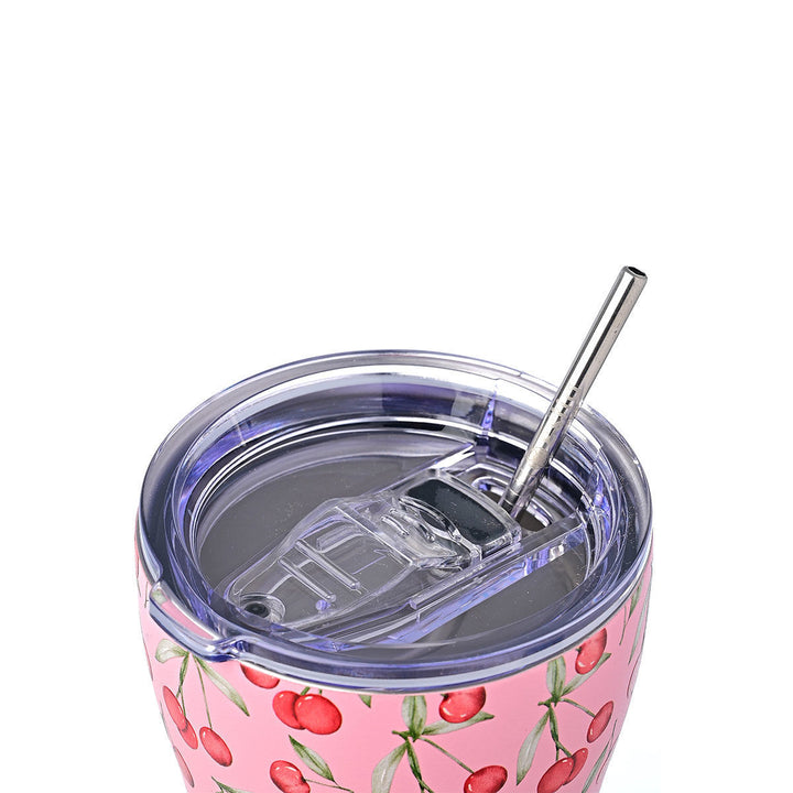 Estia Ποτήρι Θερμός  Save The Aegean 350ml Ροζ Με Κεράσια Cherry Rose Coffee Mug