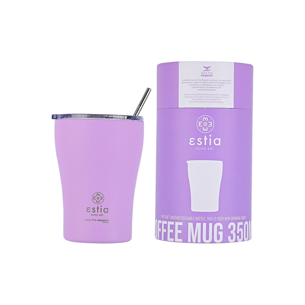 Estia Ποτήρι Θερμός Save The Aegean Λιλά Lavender Purple Coffee Mug