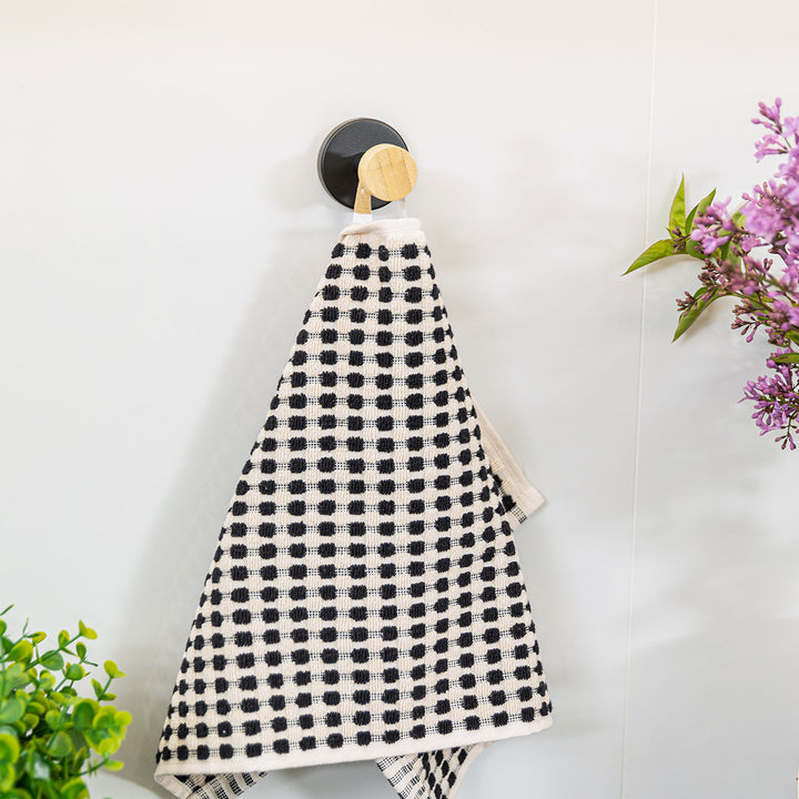 Κρεμάστρα Επιτοίχια Μονή Μεταλλική Μαύρη Bamboo Essentials Estia