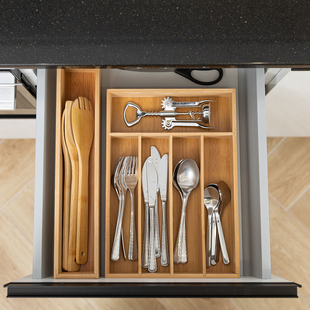 Θήκη Συρταριού Για Μαχαιροπίρουνα 5 Θέσεων Ξύλινη Bamboo Essentials Estia