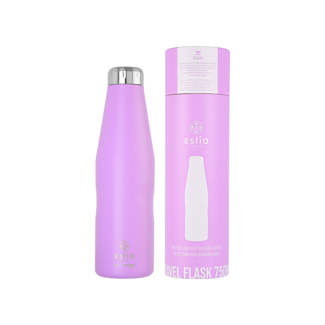 Estia Μπουκάλι Θερμός Save The Aegean Μωβ Lavender Purple Travel Flask