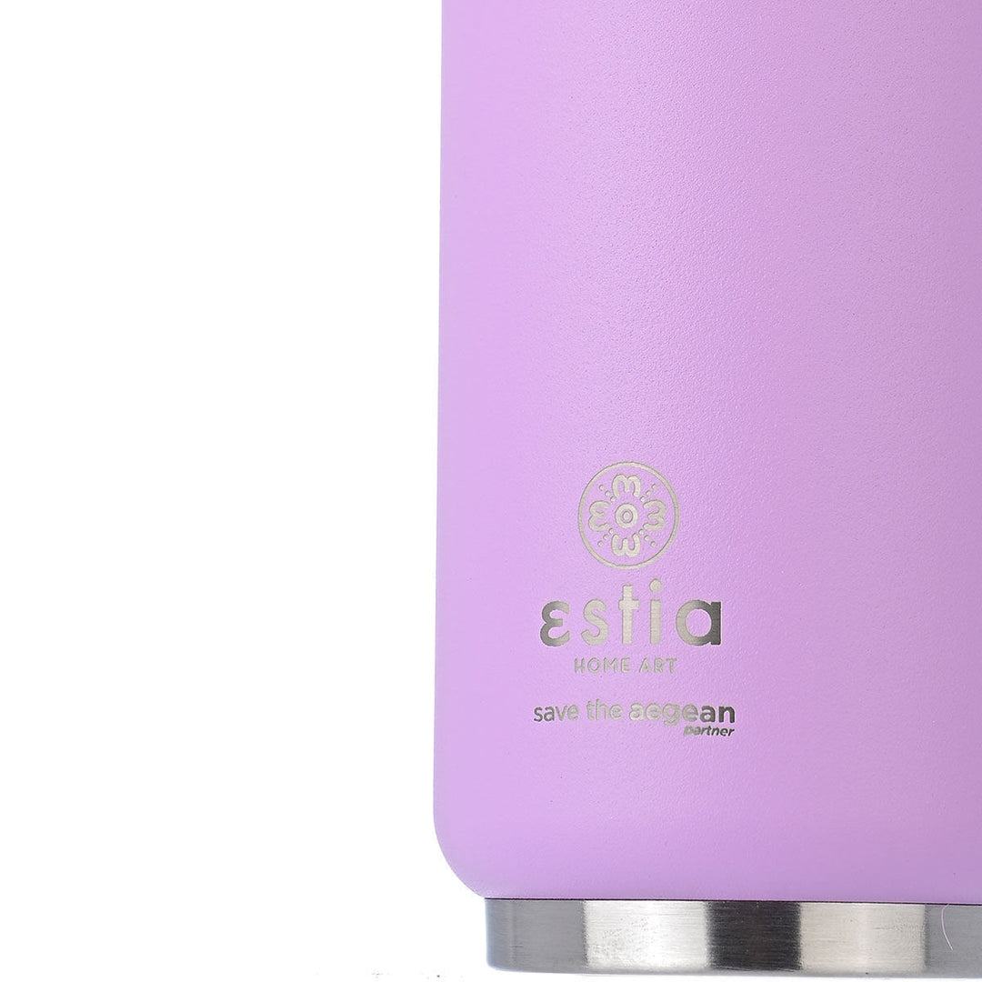 Estia Ποτήρι Θερμός Με Καλαμάκι Save The Aegean 300ml Λιλά Lavender Purple Travel Cup