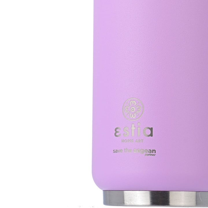 Estia Ποτήρι Θερμός Με Καλαμάκι Save The Aegean 300ml Λιλά Lavender Purple Travel Cup