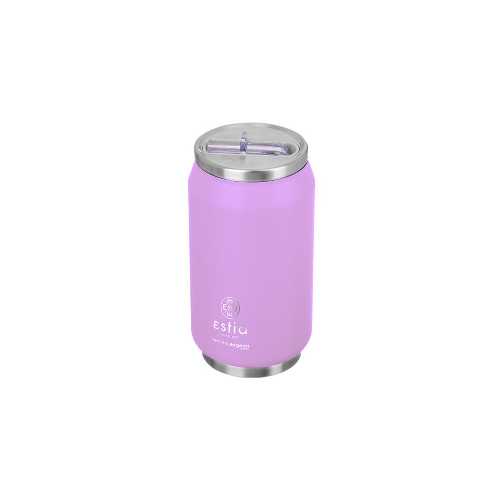 Estia Ποτήρι Θερμός Με Καλαμάκι Save The Aegean 300ml Λιλά Lavender Purple Travel Cup