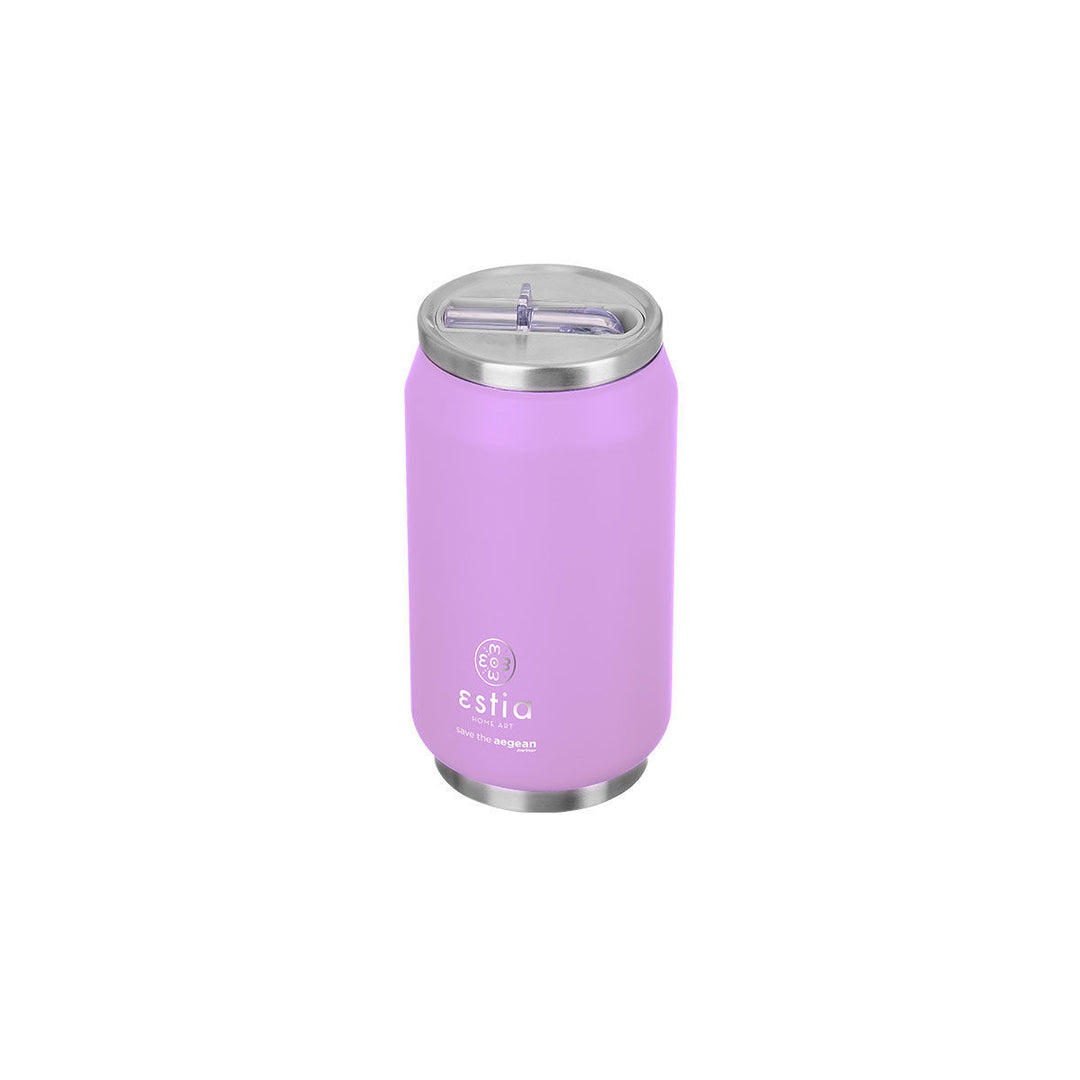 Estia Ποτήρι Θερμός Με Καλαμάκι Save The Aegean 300ml Λιλά Lavender Purple Travel Cup