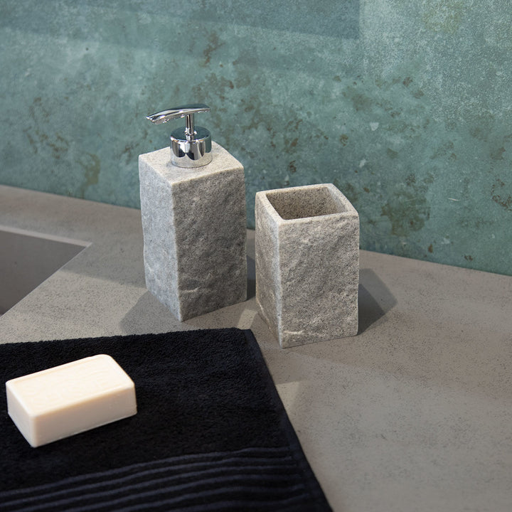 Estia Δοχείο Κρεμοσάπουνου Ρητίνης Γκρι 240ml Rock